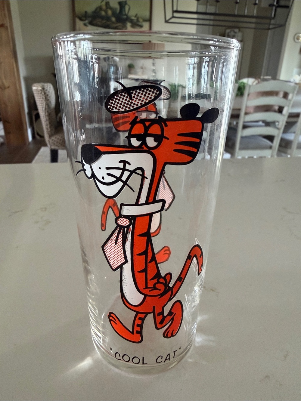 Pepsi Orange 'Cool Cat' Cartoon Glass Tumbler